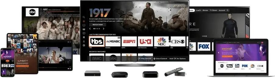 Connected home devices streaming IPTVNext: smart TV, tablet, laptop and smartphone